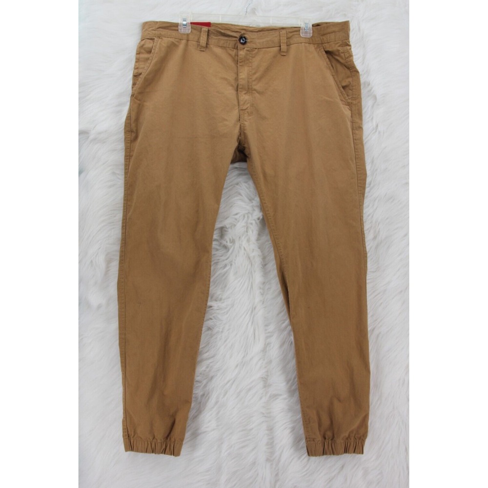 Jordan Craig Jogger Pants Mens 42x32 Brown Lightweight 100% Cotton Pockets #1664